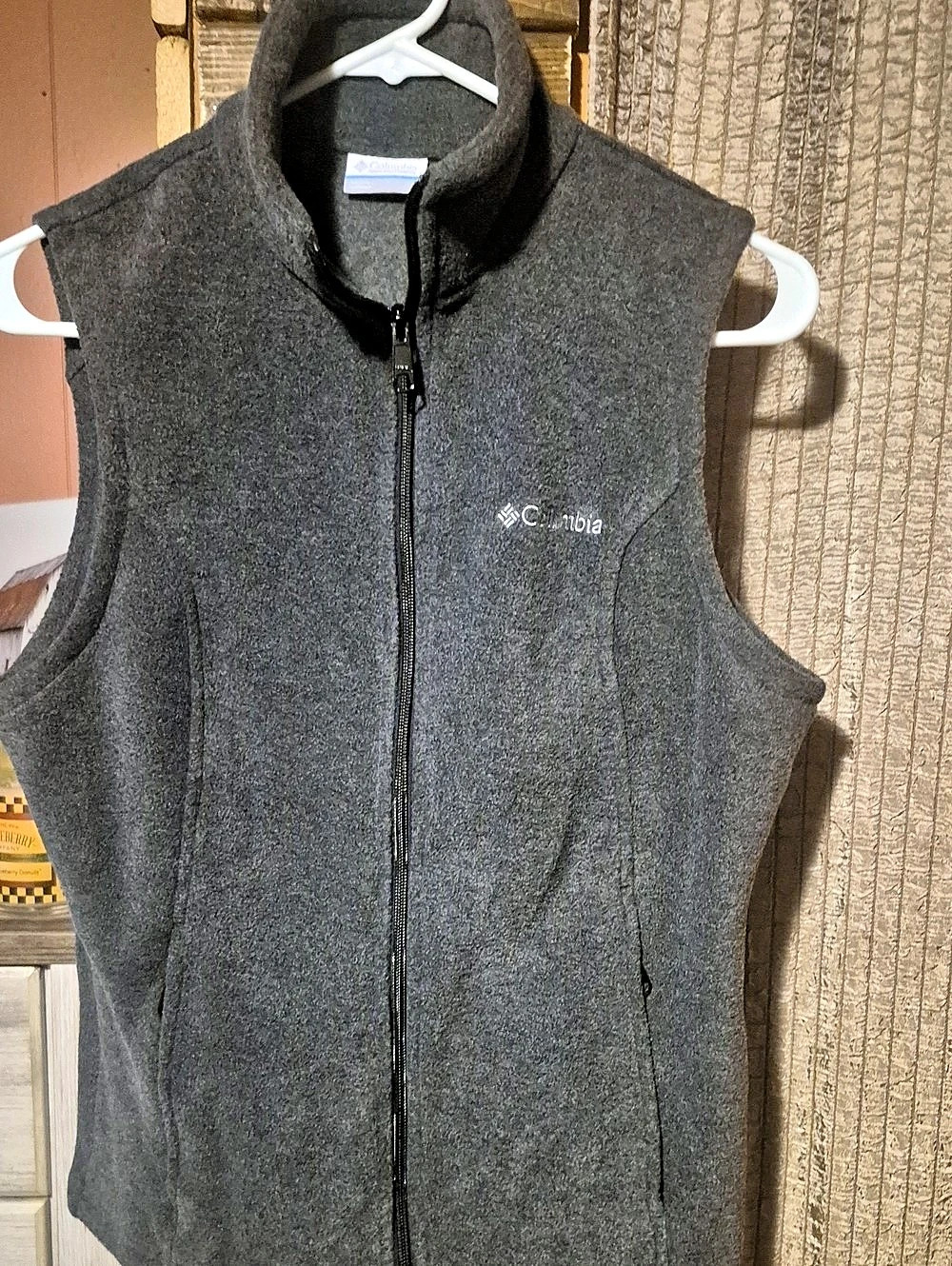 Columbia Benton Springs Vest Women'Small Fleece Zip Vest Gray Small